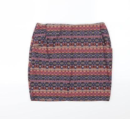 New Look Womens Multicoloured Striped  A-Line Skirt Size 14