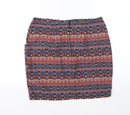 New Look Womens Multicoloured Striped  A-Line Skirt Size 14