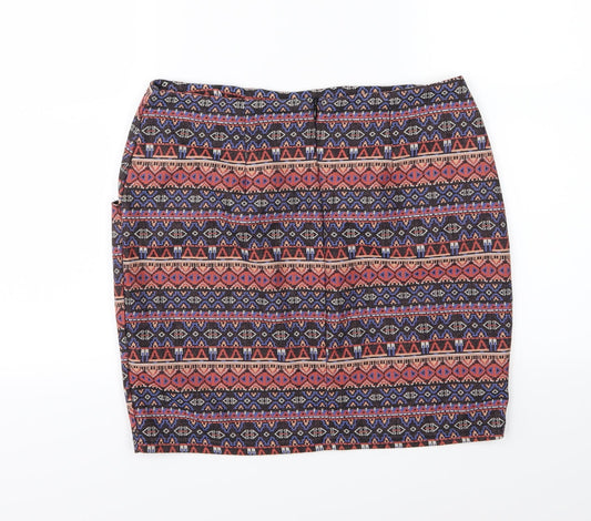New Look Womens Multicoloured Striped  A-Line Skirt Size 14