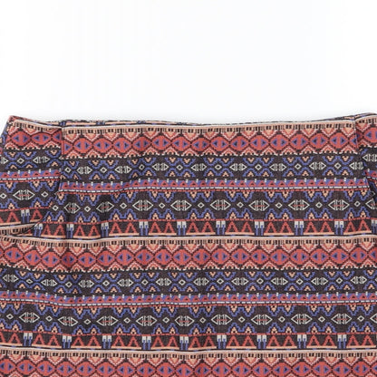 New Look Womens Multicoloured Striped  A-Line Skirt Size 14