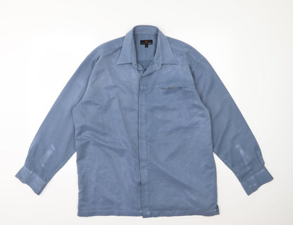 Mens UK Size M Petroleum Blue  Button-Up Long Sleeve Casual Shirt