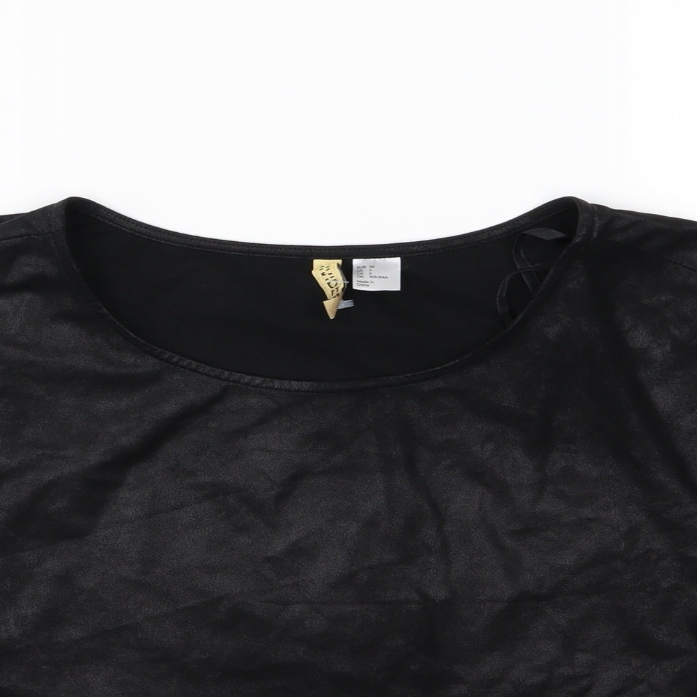Womens UK Size 8 Divided by H&M Black Basic T-Shirt