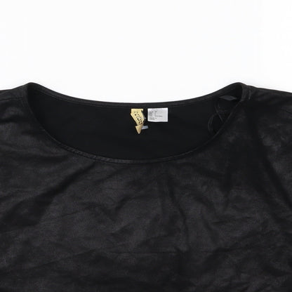 Womens UK Size 8 Divided by H&M Black Basic T-Shirt