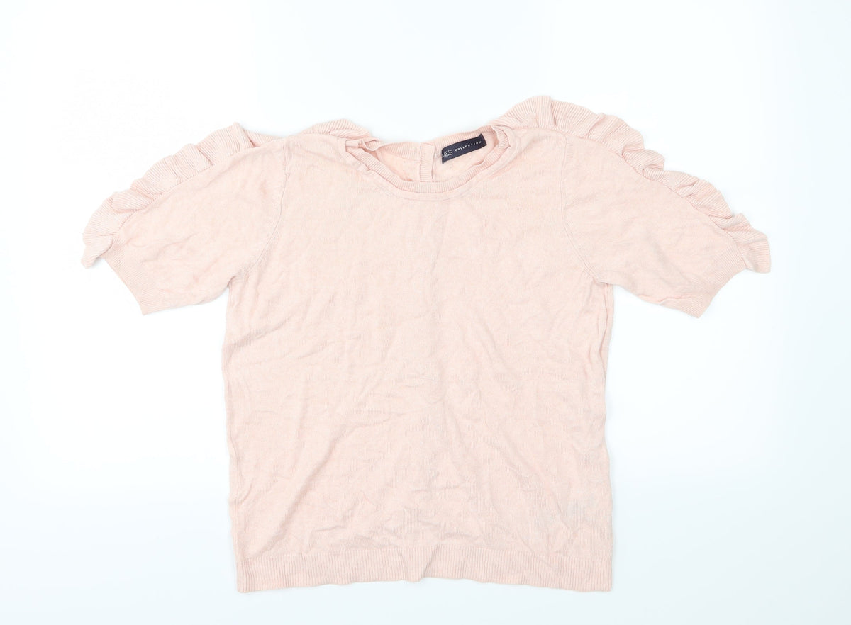 Marks & Spencer Womens Pink  Knit Pullover Jumper Size 10