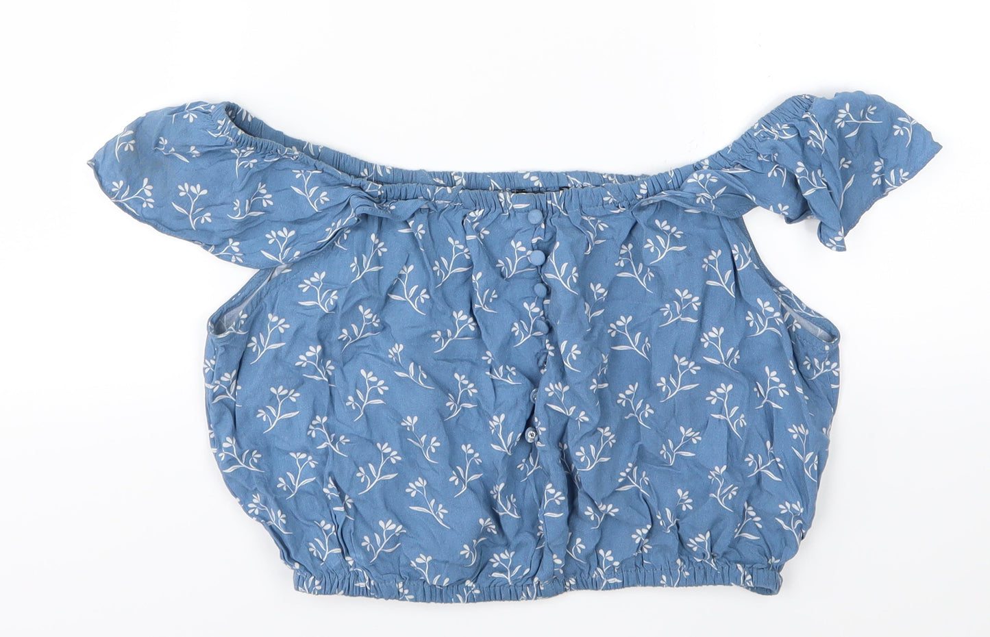 Womens UK Size 10 New Look Blue Basic T-Shirt