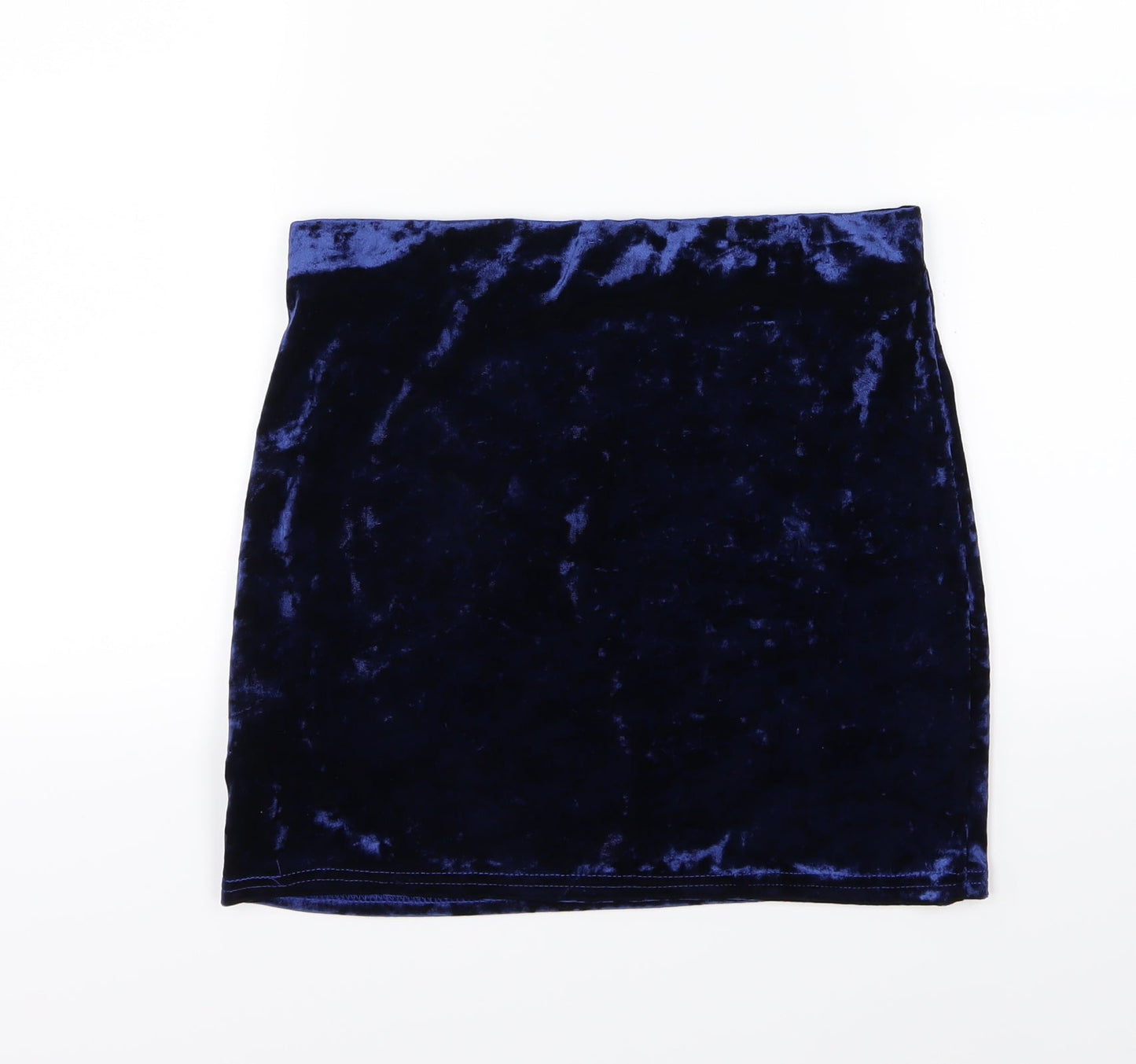Primark Womens Blue  Velour Bandage Skirt Size 8