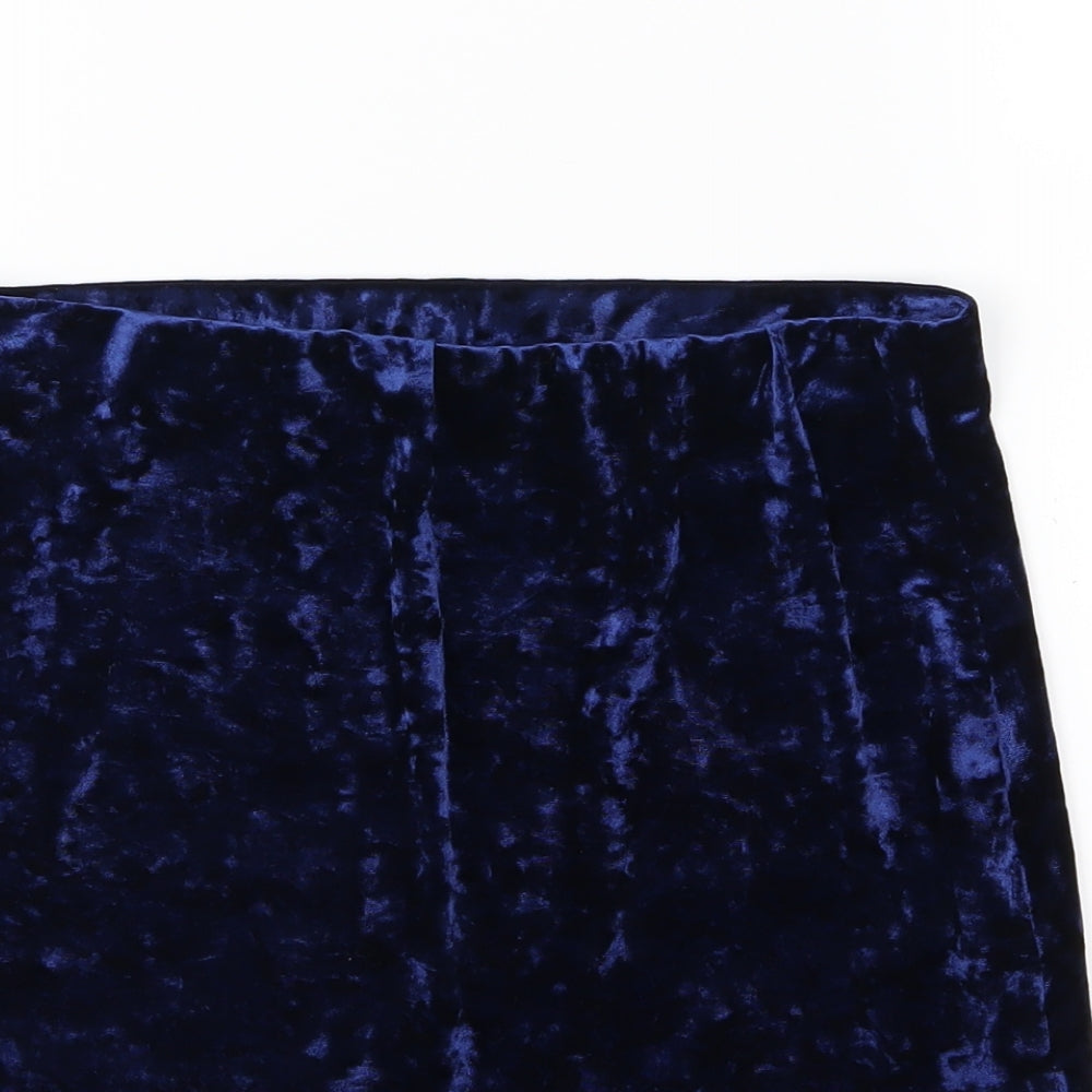 Primark Womens Blue  Velour Bandage Skirt Size 8