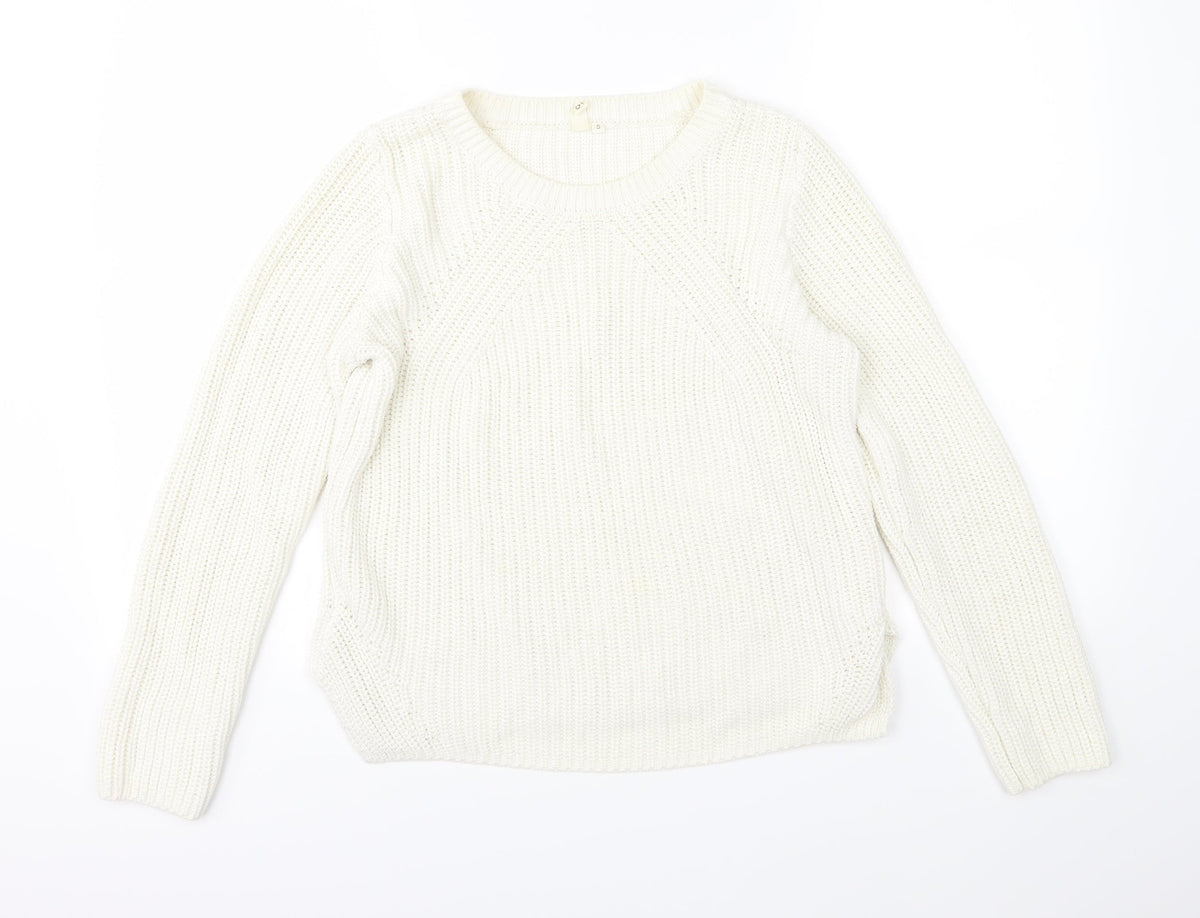 QS Womens Ivory  Knit Pullover Jumper Size S
