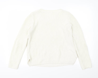 QS Womens Ivory  Knit Pullover Jumper Size S