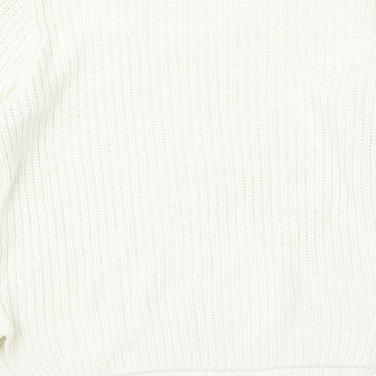 QS Womens Ivory  Knit Pullover Jumper Size S
