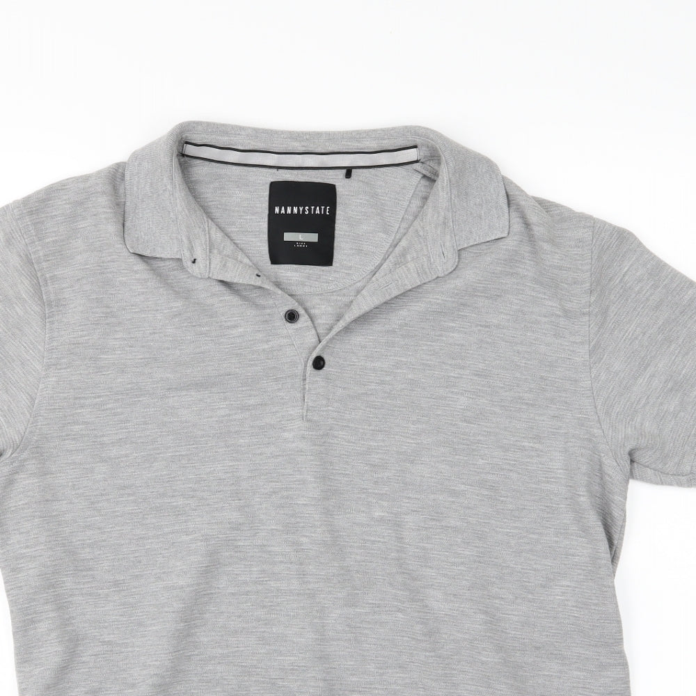 Nanny State Mens Grey  Jersey  Polo Size L