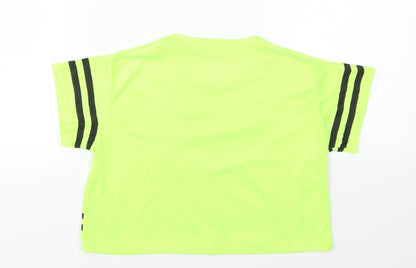 A2Z 4 kids Girls Yellow Striped Jersey Basic T-Shirt Size 11-12 Years  - Cropped