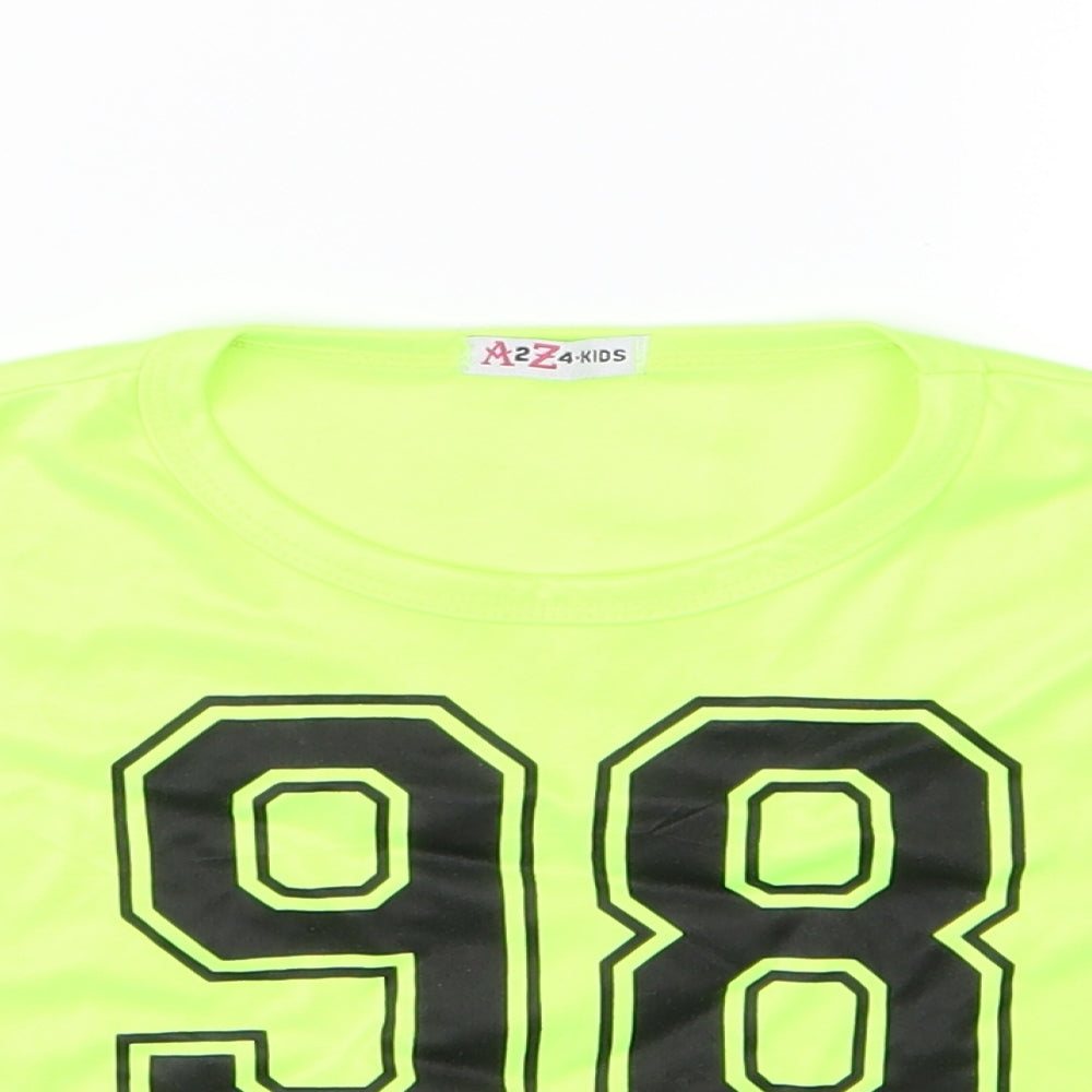 A2Z 4 kids Girls Yellow Striped Jersey Basic T-Shirt Size 11-12 Years  - Cropped