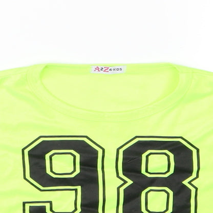 A2Z 4 kids Girls Yellow Striped Jersey Basic T-Shirt Size 11-12 Years  - Cropped