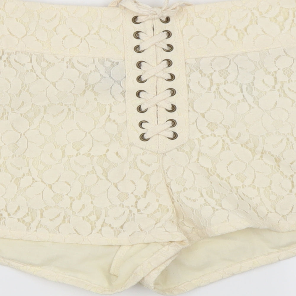 H&M Womens Ivory   Hot Pants Shorts Size 8