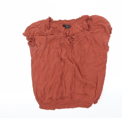 Womens UK Size 8 New Look Brown Basic Blouse