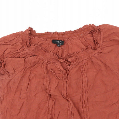 Womens UK Size 8 New Look Brown Basic Blouse