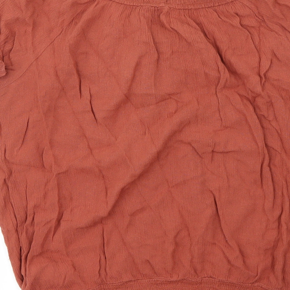 Womens UK Size 8 New Look Brown Basic Blouse