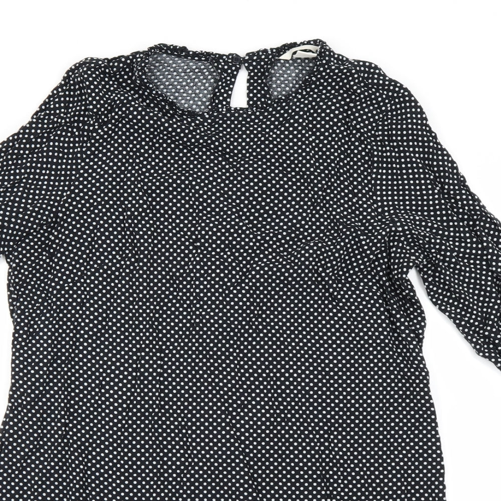 Womens UK Size 14 H&M Black Basic Blouse