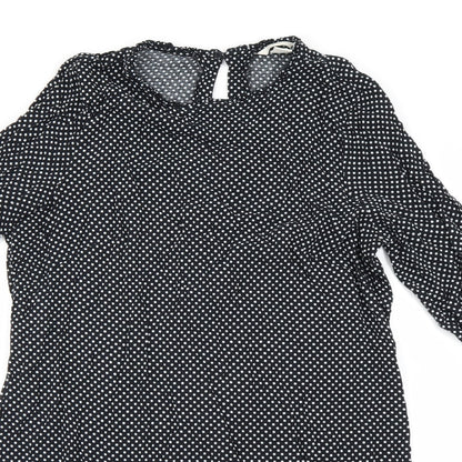 Womens UK Size 14 H&M Black Basic Blouse