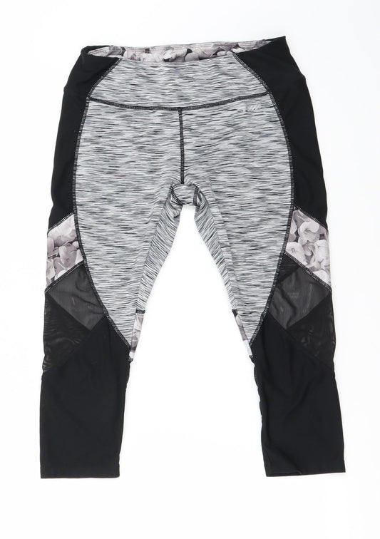 Womens UK Size S Preworn  Cropped Grey Leggings
