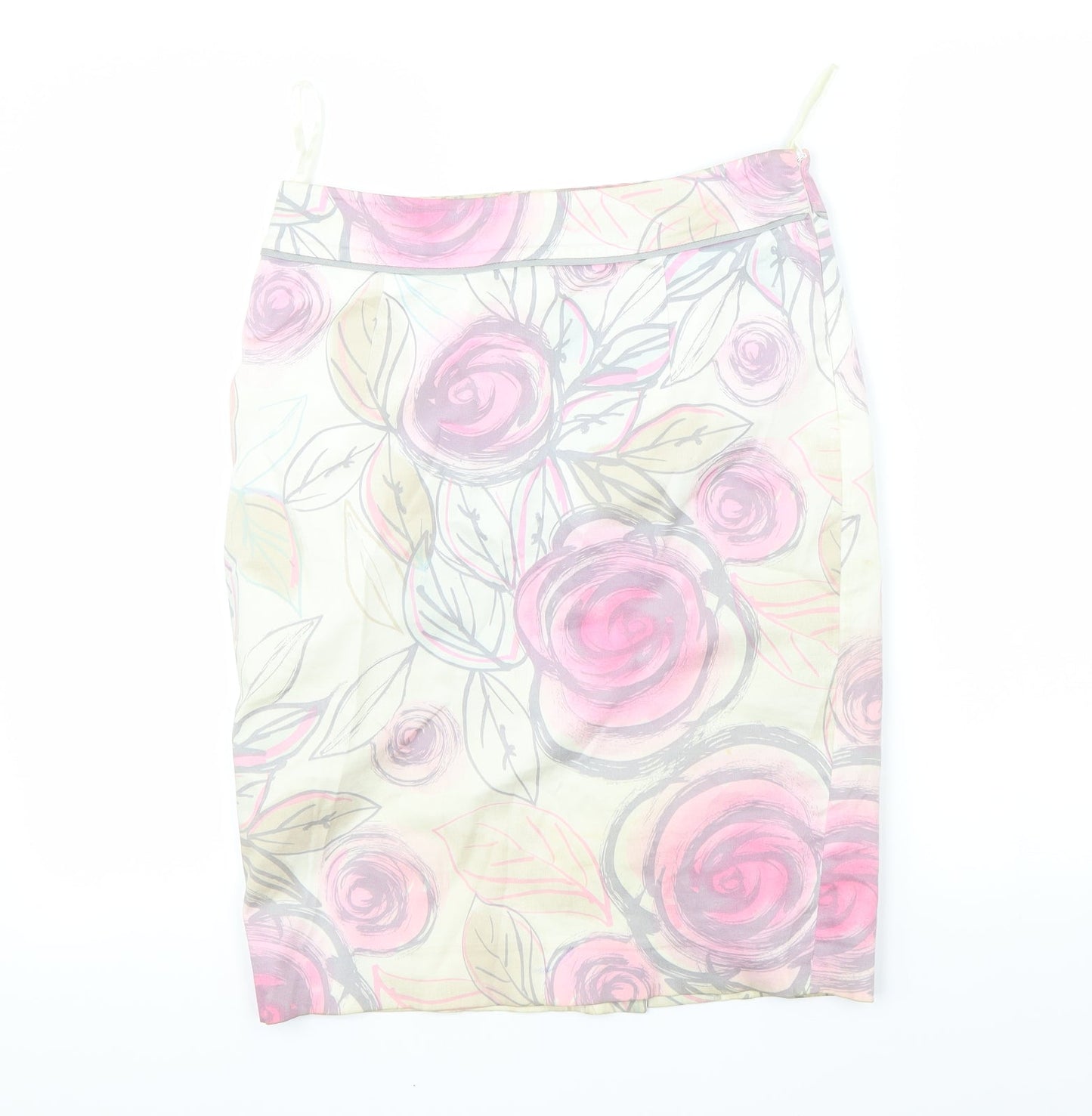 Coast Womens Ivory Floral  A-Line Skirt Size 8