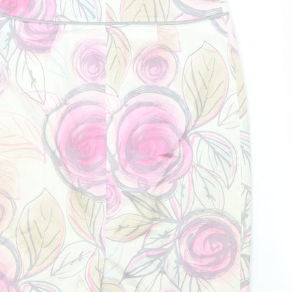 Coast Womens Ivory Floral  A-Line Skirt Size 8