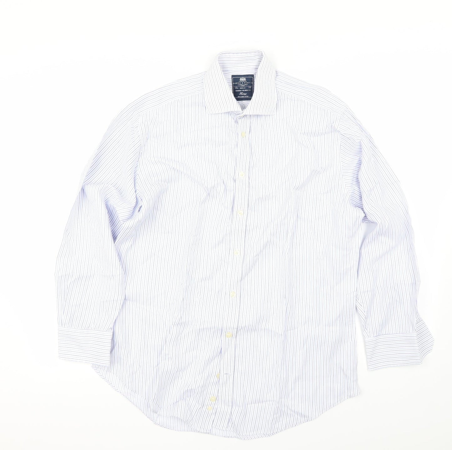 Mens UK Size 34 Hawes & Curtis Blue  Button-Up Long Sleeve Casual Shirt