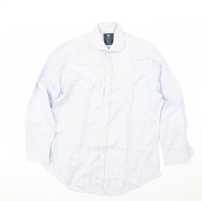 Mens UK Size 34 Hawes & Curtis Blue  Button-Up Long Sleeve Casual Shirt