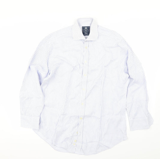 Mens UK Size 34 Hawes & Curtis Blue  Button-Up Long Sleeve Casual Shirt