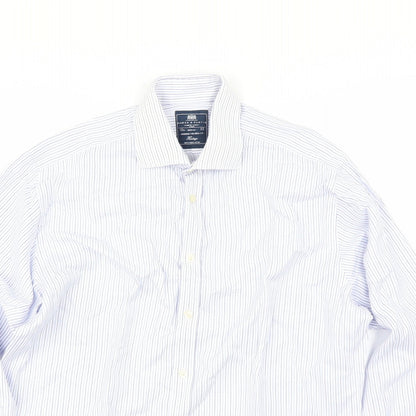 Mens UK Size 34 Hawes & Curtis Blue  Button-Up Long Sleeve Casual Shirt