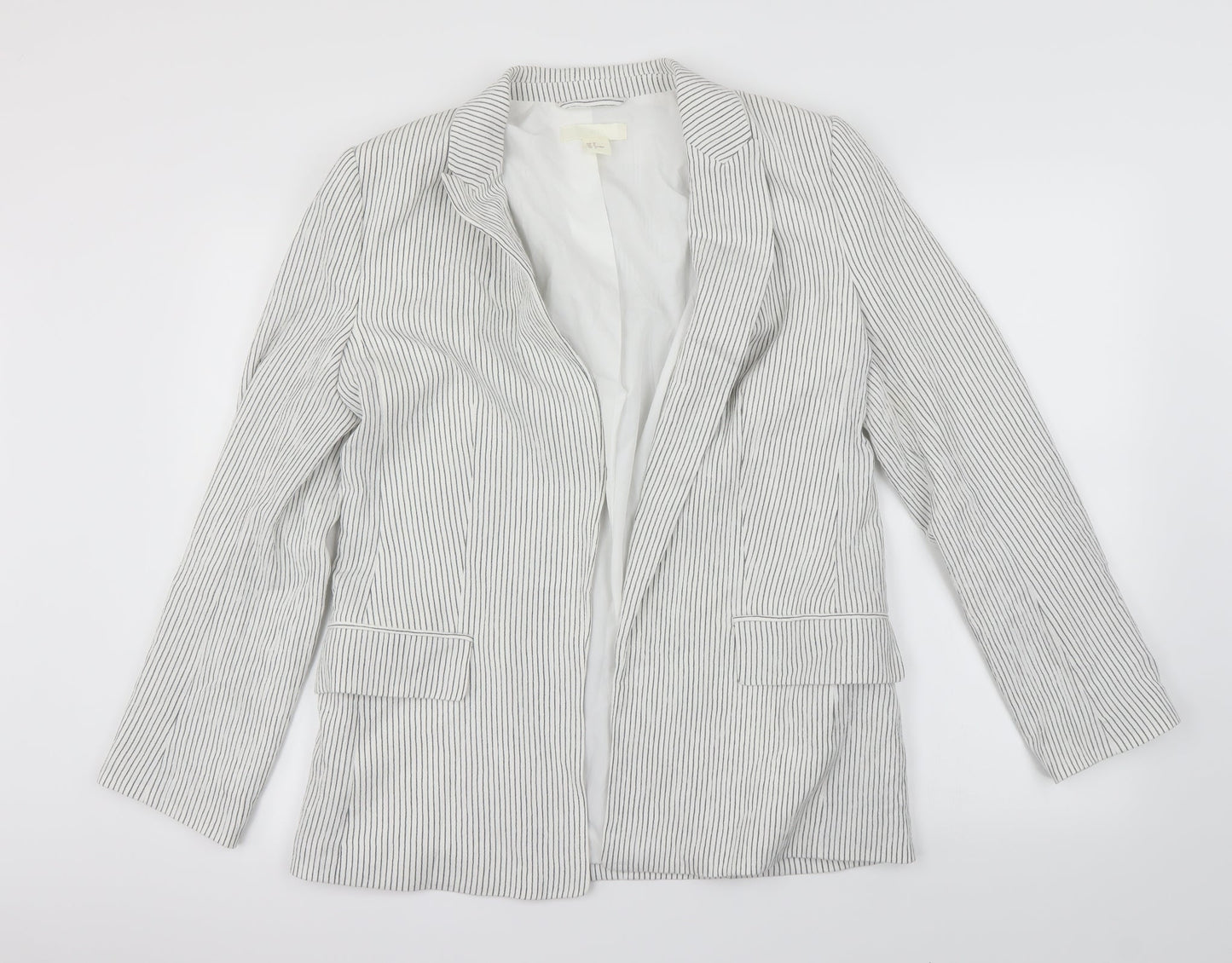 H&M Womens White   Jacket Blazer Size 8