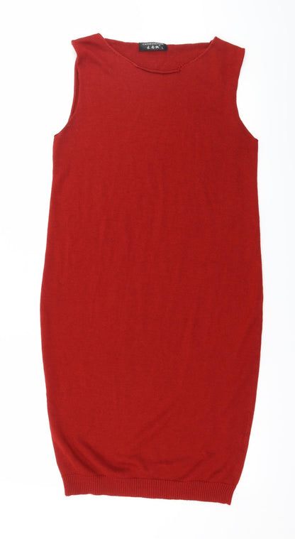Caishangfeng Womens Red  Knit Jumper Dress  Size L