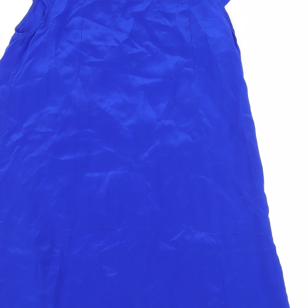 Topshop Womens Blue  Satin Sheath  Size 8