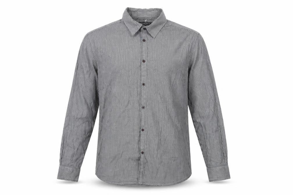 Mens UK Size L Sandstone Grey  Button-Up Long Sleeve Casual Shirt