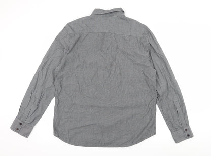 Sandstone Mens Grey Check   Button-Up Size L