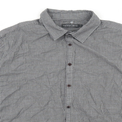 Sandstone Mens Grey Check   Button-Up Size L
