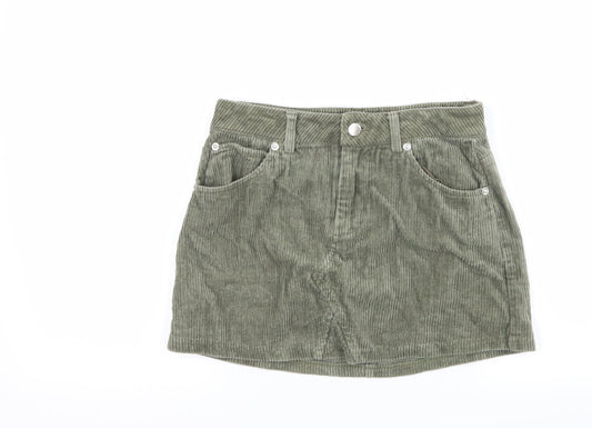 FOREVER 21 Womens Green  Canvas Mini Skirt Size 26 in