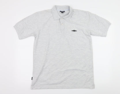 Umbro Mens Grey  Jersey  Polo Size M