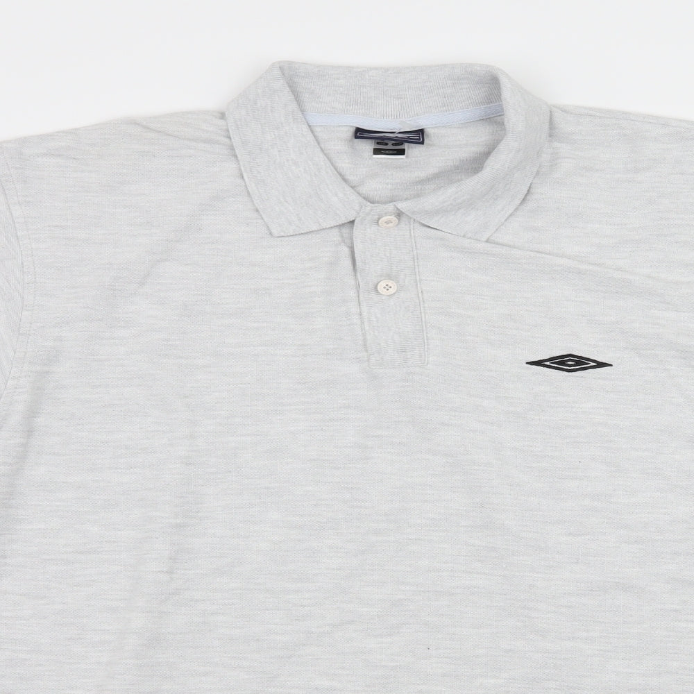 Umbro Mens Grey  Jersey  Polo Size M