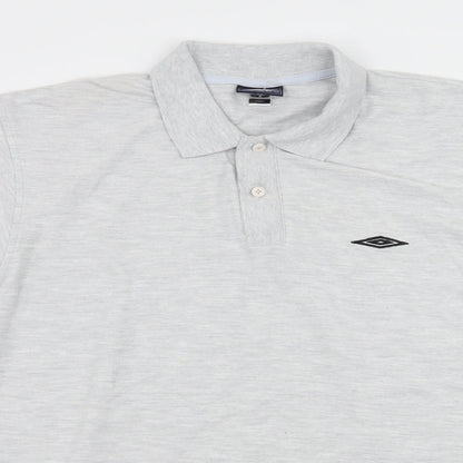 Umbro Mens Grey  Jersey  Polo Size M