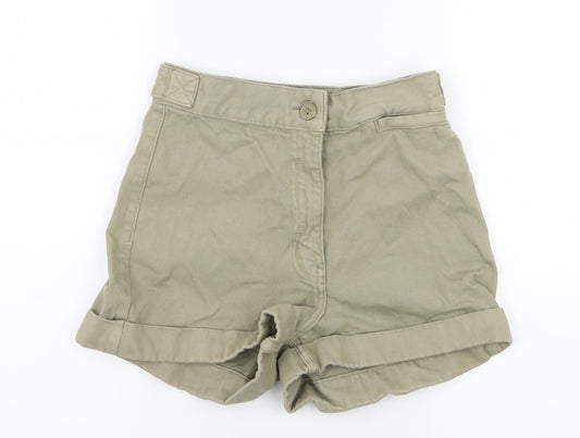 Weekday Womens Green  Denim Hot Pants Shorts Size 6