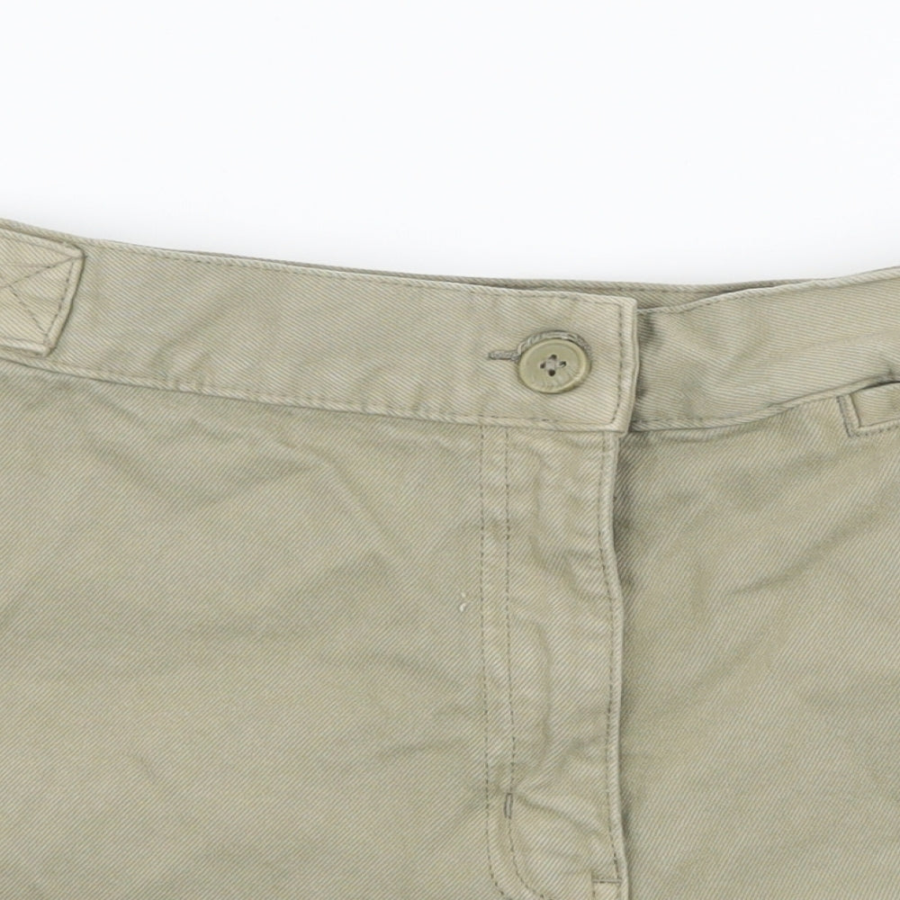 Weekday Womens Green  Denim Hot Pants Shorts Size 6