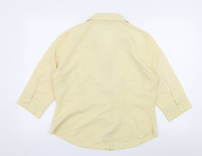 Womens UK Size 16 Dorothy Perkins Yellow Basic Button-Up