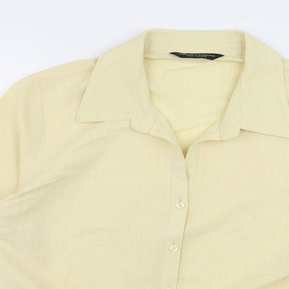 Womens UK Size 16 Dorothy Perkins Yellow Basic Button-Up