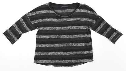 Marks & Spencer Womens Grey Striped  Pullover Jumper Size 10