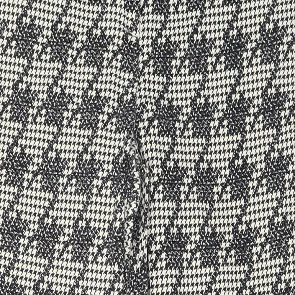 Topshop Womens Ivory Houndstooth  Cropped Trousers Size 10 L23 in