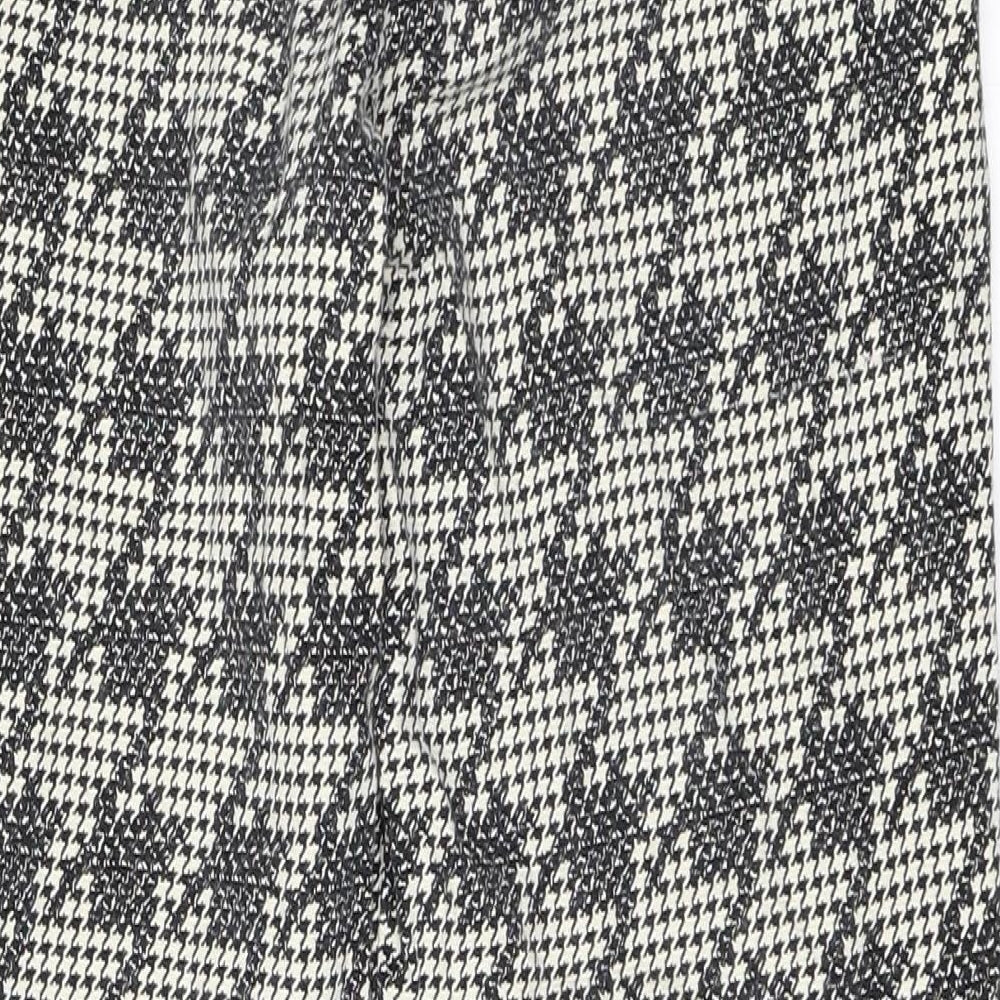 Topshop Womens Ivory Houndstooth  Cropped Trousers Size 10 L23 in