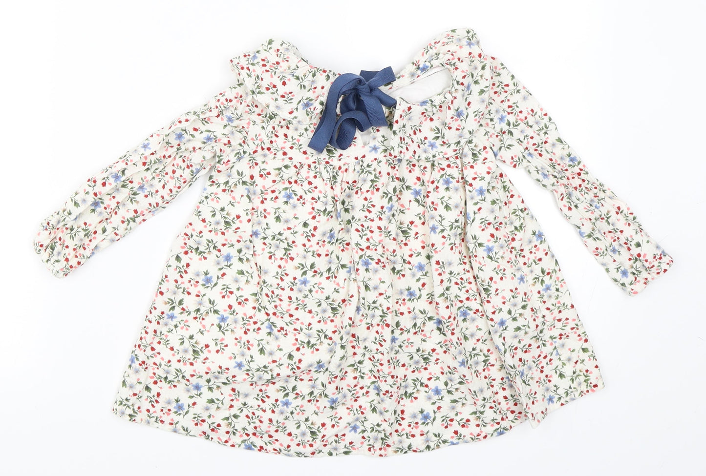 Arim Closet Girls Ivory Floral  Skater Dress  Size S