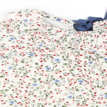 Arim Closet Girls Ivory Floral  Skater Dress  Size S